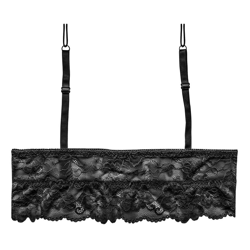 Bralette preto de renda tipo sutiã sem aro da M. Frontzek Lingerie